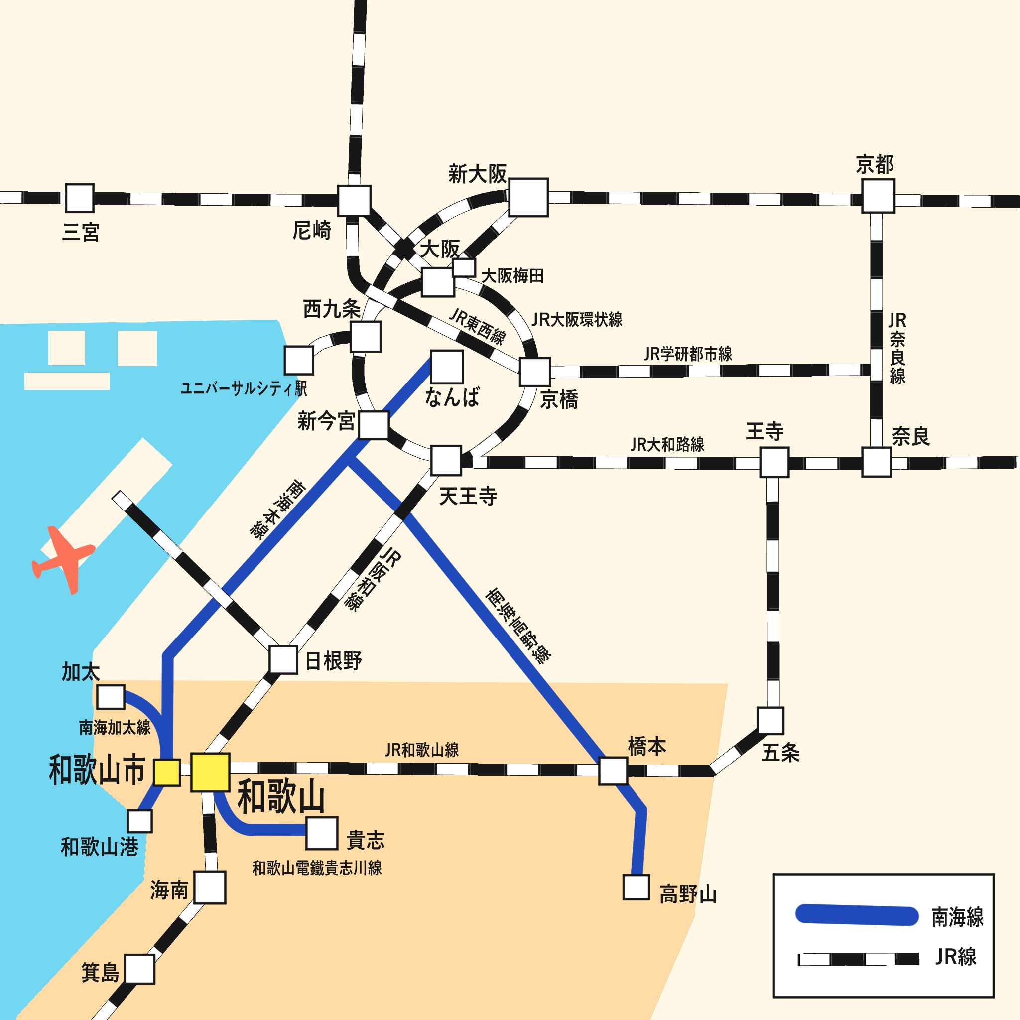 近畿の線路の略図