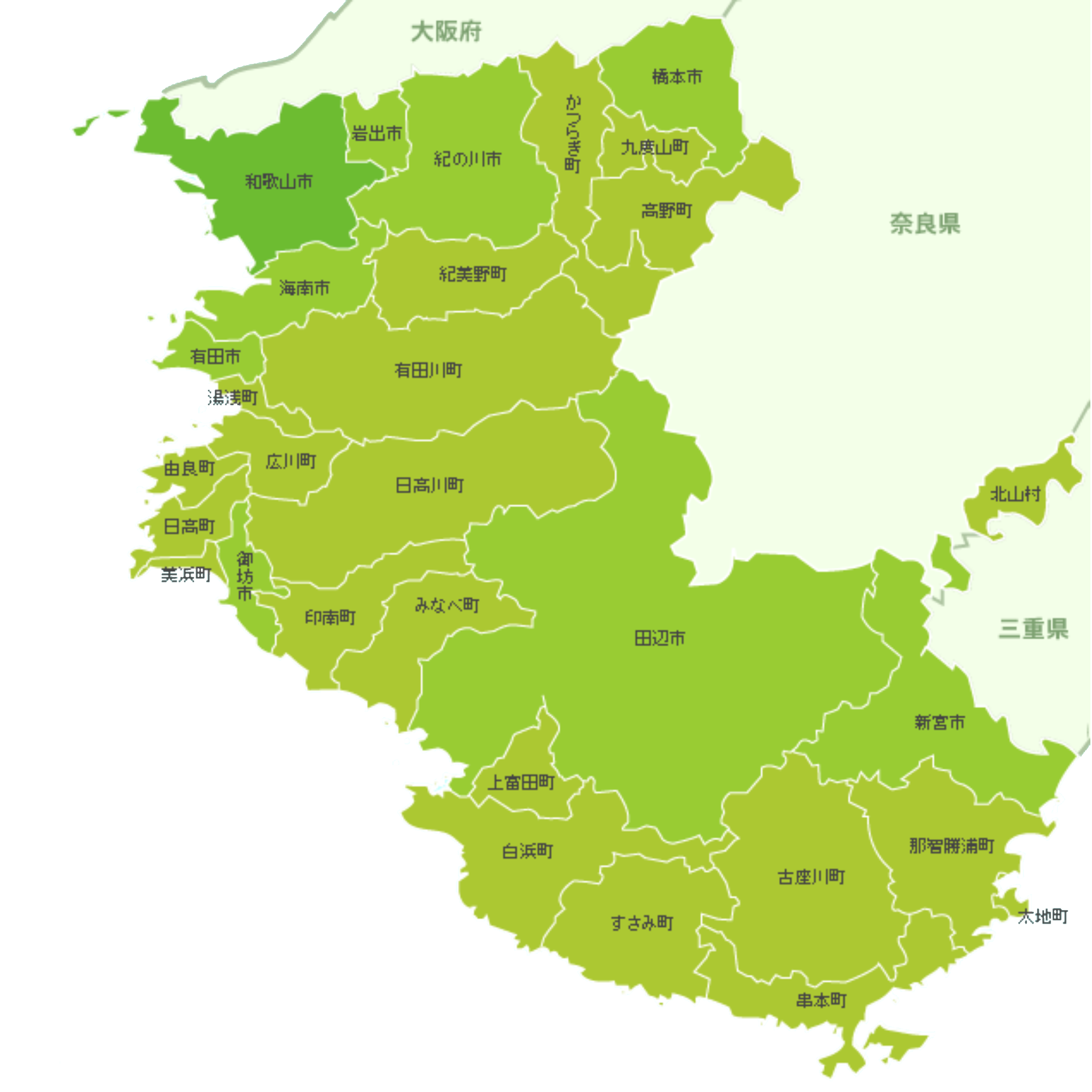 和歌山全体の地図